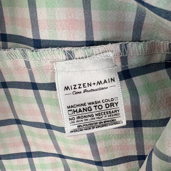 Mizzen Main Leeward Collection Button Up Shirt Windowpane Check Printed - Picture 6 of 7